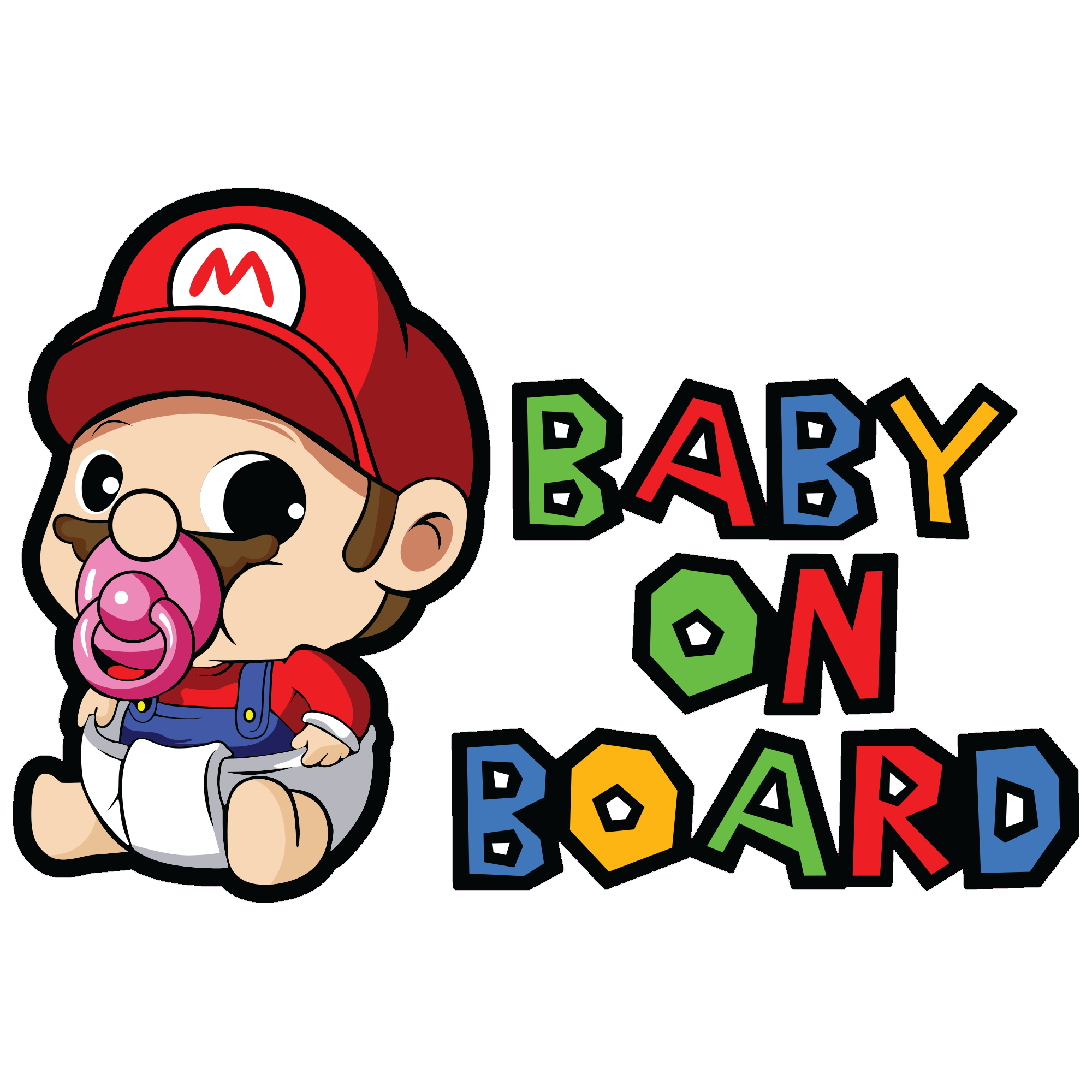 Baby Mario on Board Sticker  AAA Stickers - Triple A grade decals !