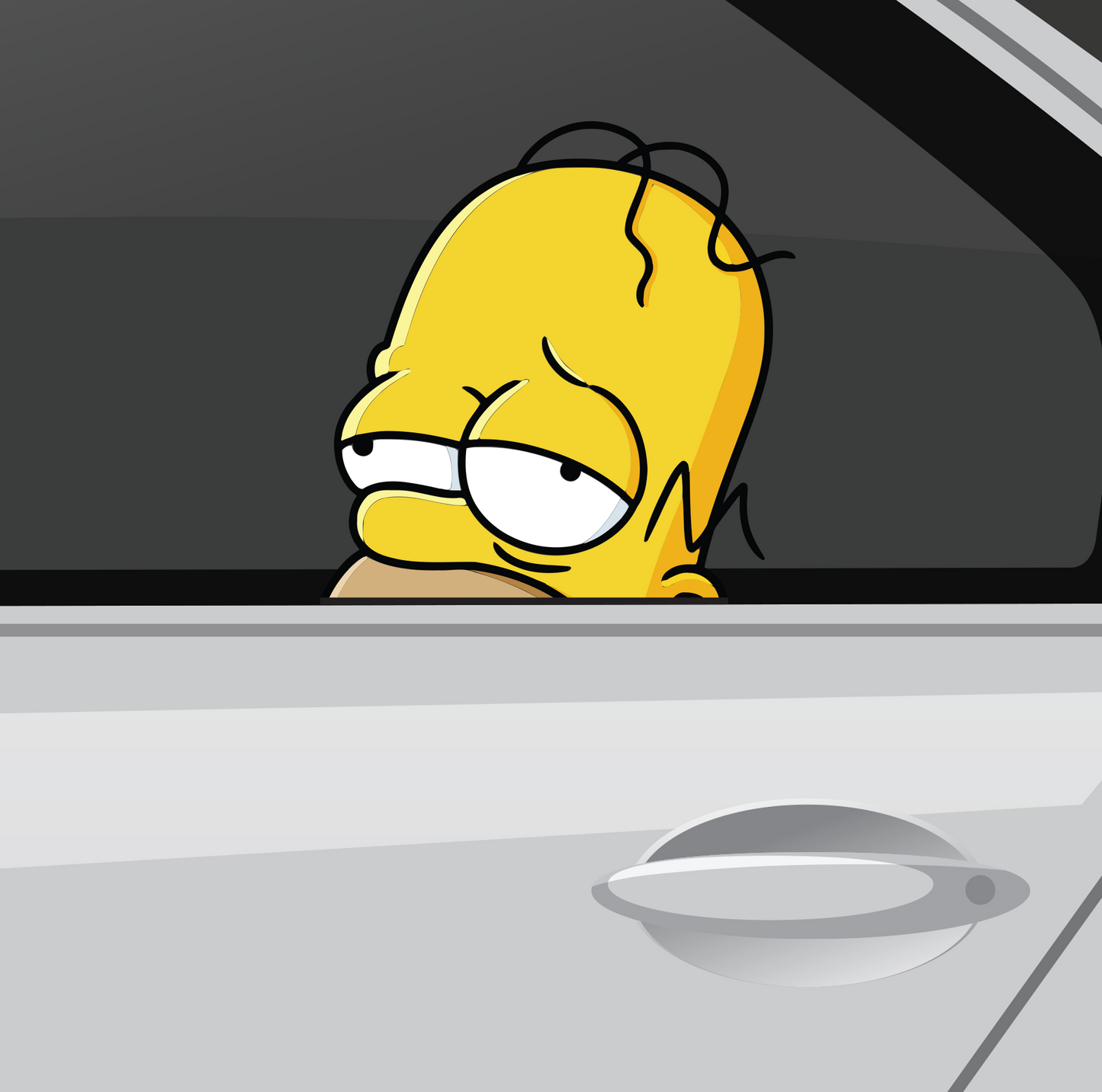 Homer Simpson Sticker - Characters Peeking Window Decal