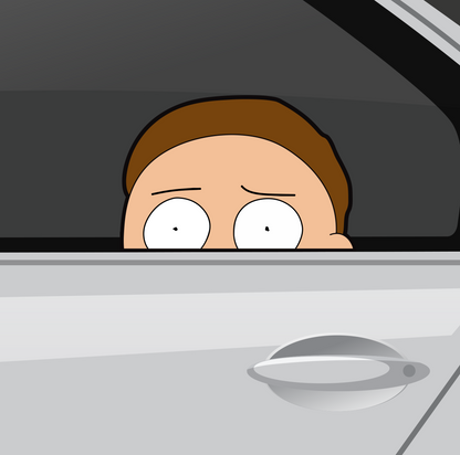 Rick and Morty (Morty) - Characters Peeking Window Sticker