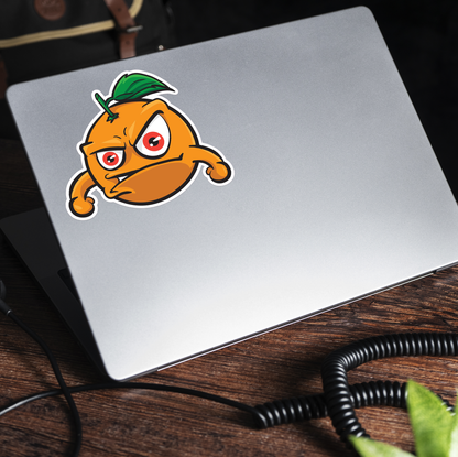 Angry Orange Sticker - Various Decal