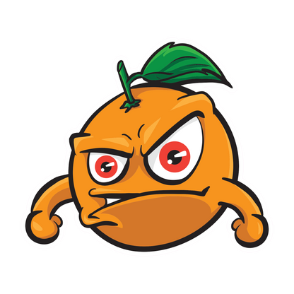 Angry Orange Sticker - Various Decal