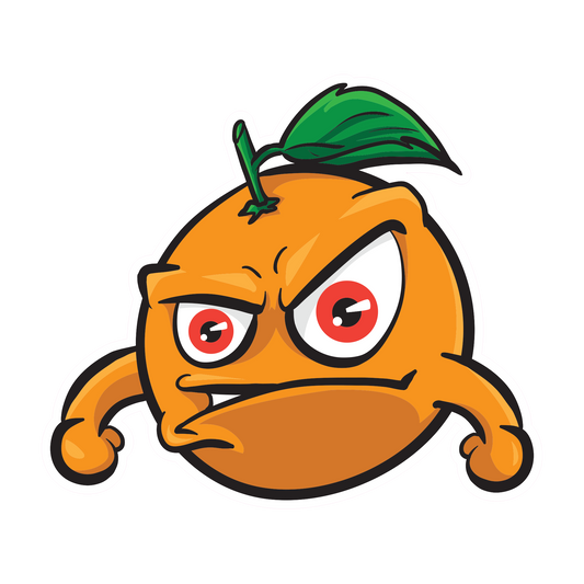 Angry Orange Sticker - Various Decal