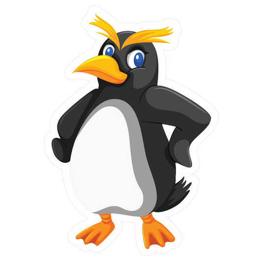 Cute Rockhopper Penguin Sticker - Animal Decal