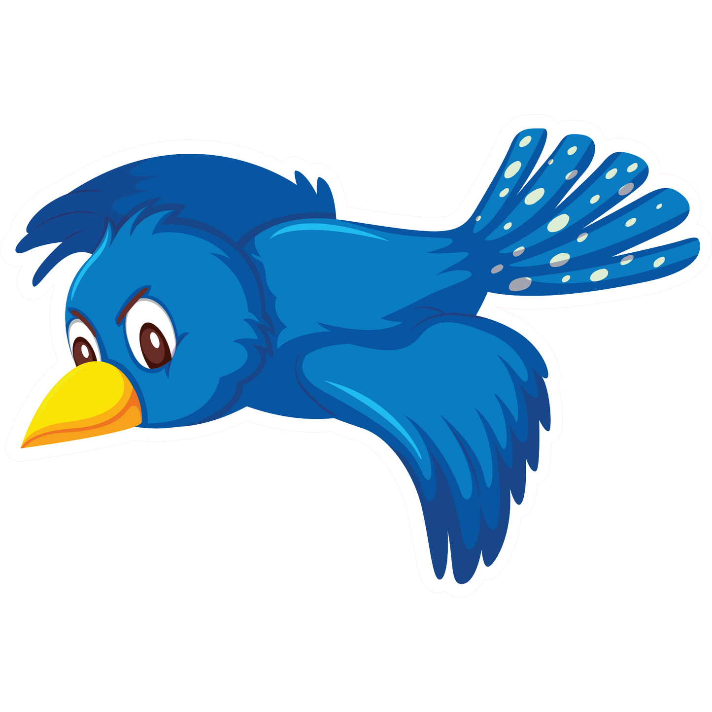 Cute Blue Bird Flying Sticker - Animal Decal