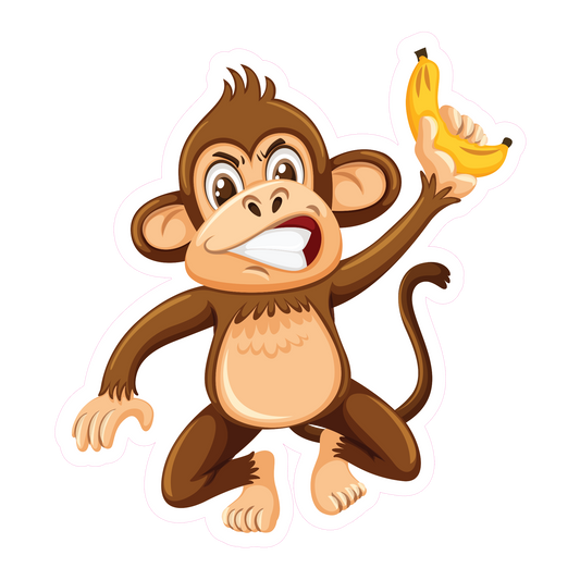 Cute Angry Monkey Sticker - Animal Decal