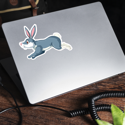 Cute Rabbit Running Sticker - Animal Decal