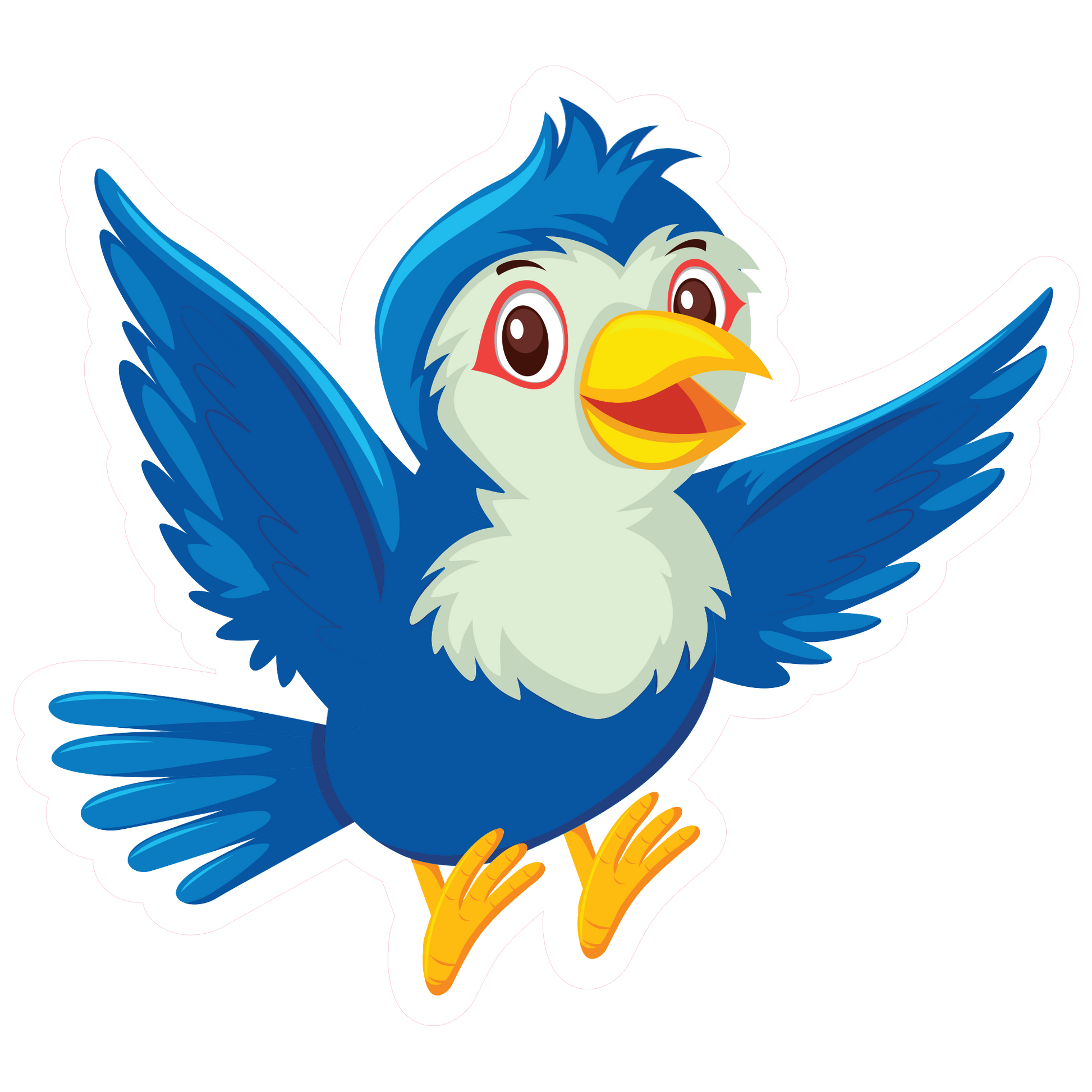 Cute Blue Bird Sticker - Animal Decal