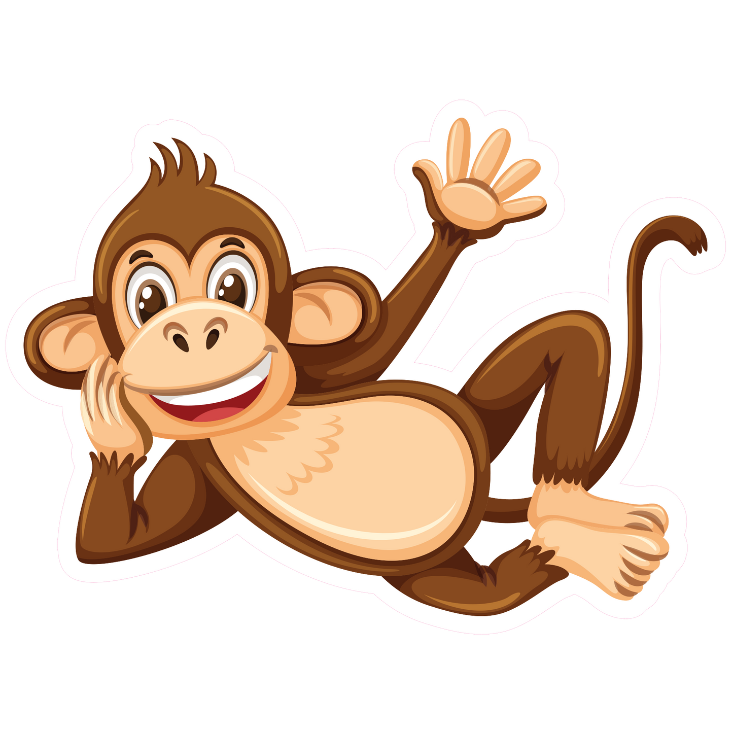 Cute Monkey Relaxing Sticker - Animal Decal