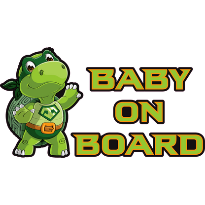 Turtle Super Hero Sticker - Baby on Board