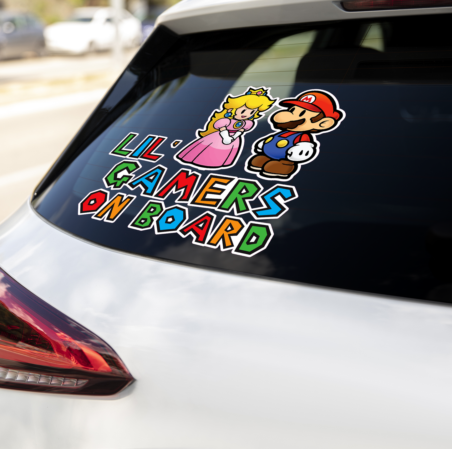 Lil Gamers Mario Princess Peach Sticker - Baby on Board