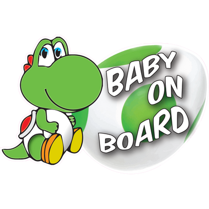 Baby Yoshi Mario Sticker - Baby on Board