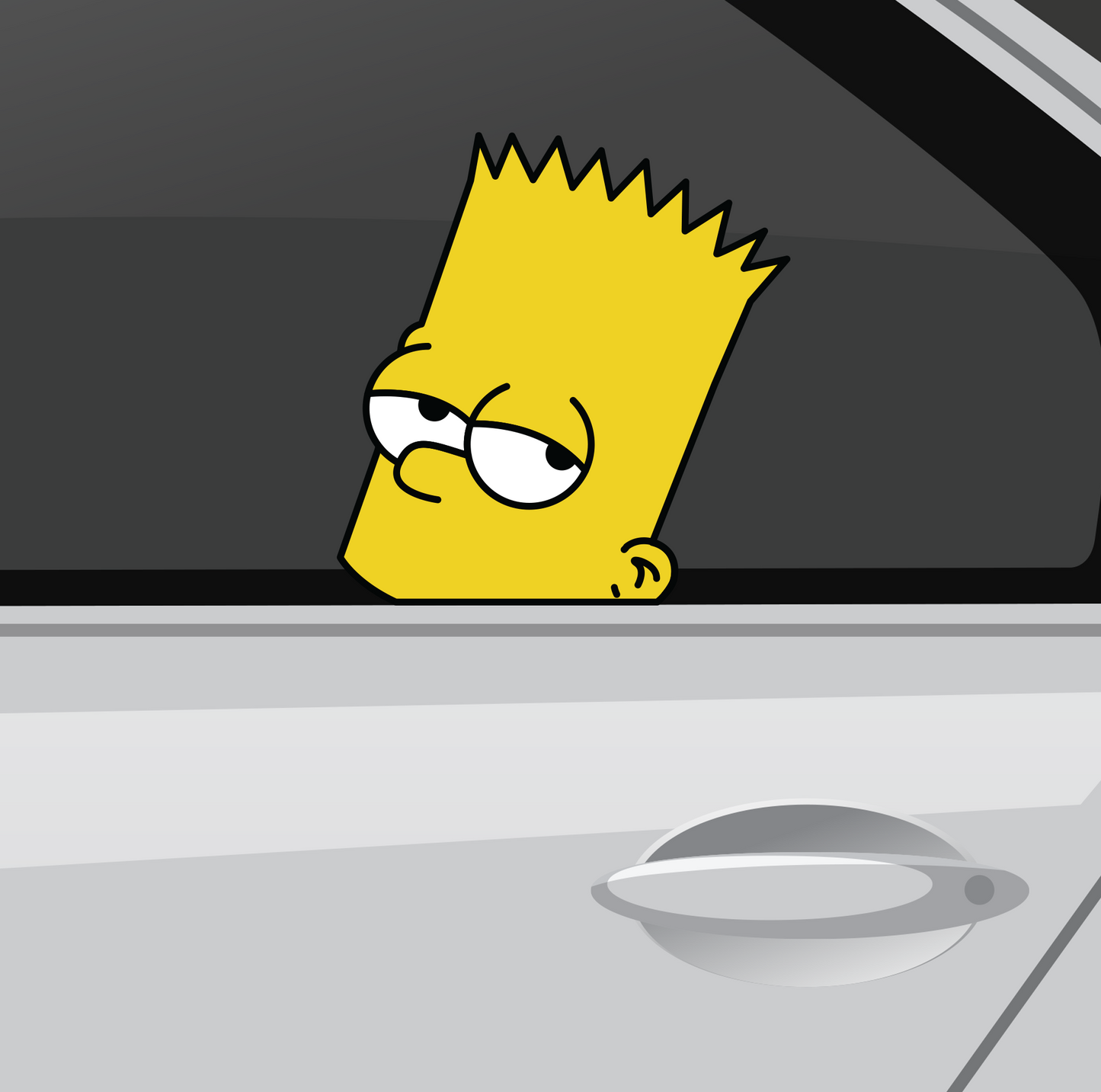 Bart Simpson Decal - Characters peeking window Sticker