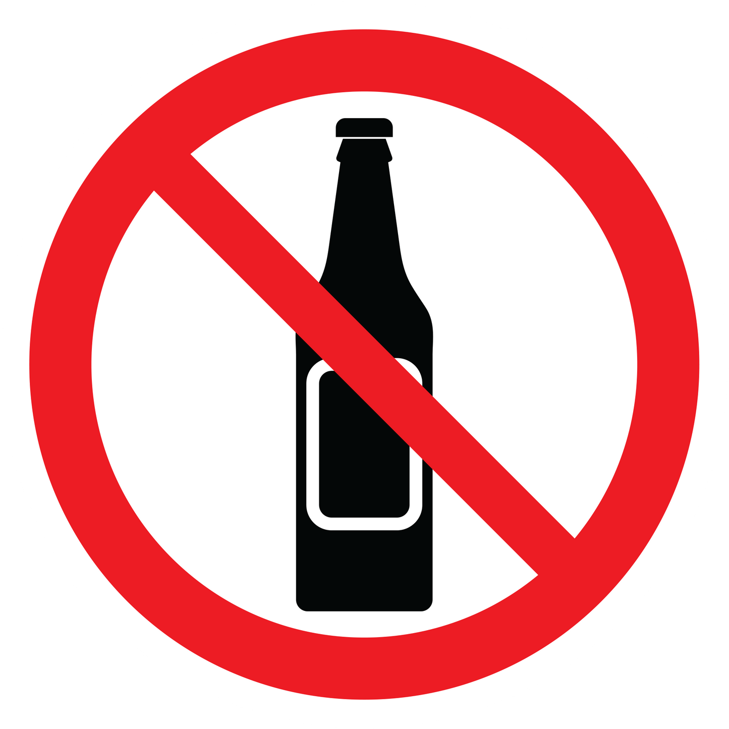No Glass Bottle Sticker Prohibition