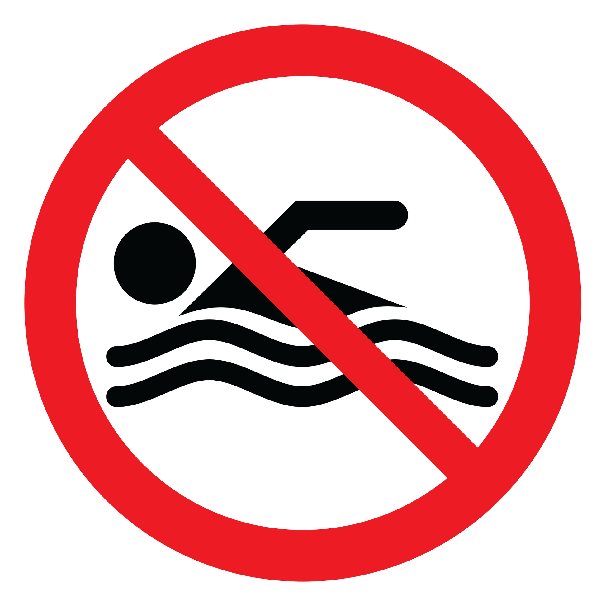No Swimming Sticker Prohibition