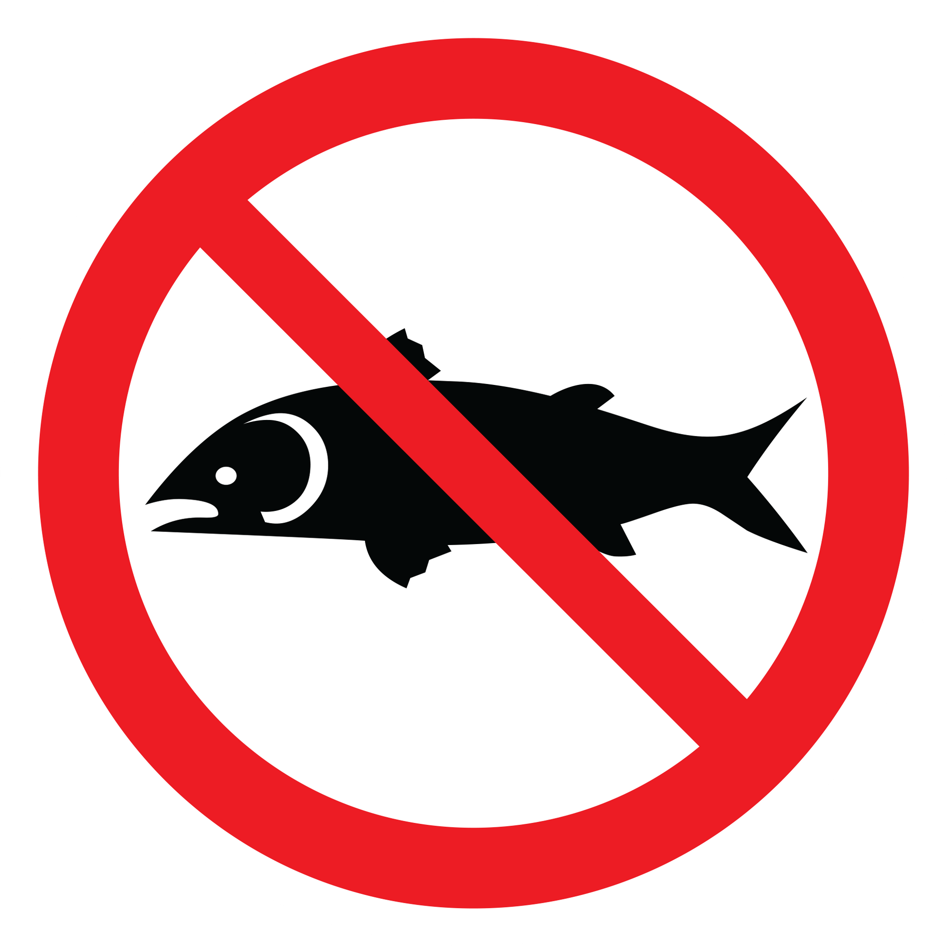 No Fish Here Sticker Prohibition