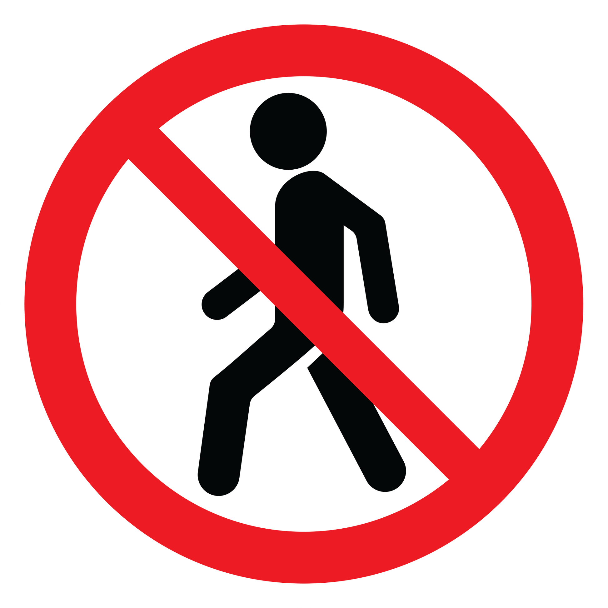 No Walking Sticker Prohibition