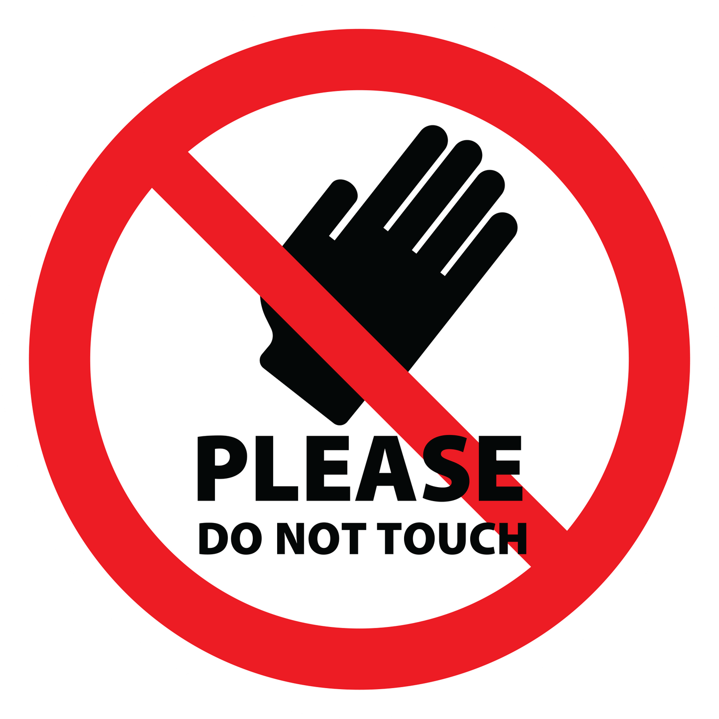 Please Do Not Touch Sticker Prohibition