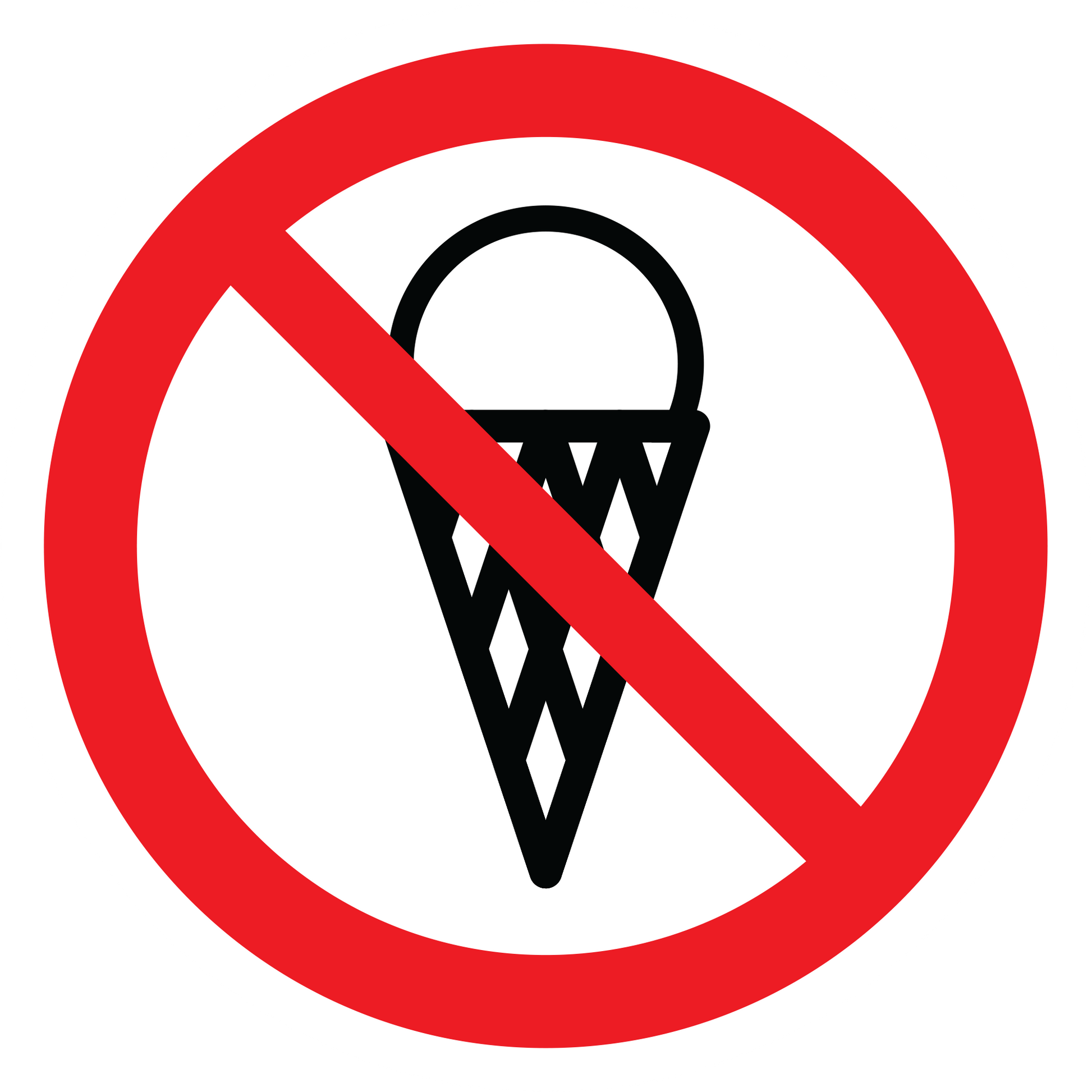 No Ice Cream Sticker Prohibition