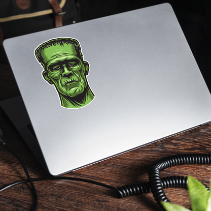 Zombie Head Green Frankeinstein Sticker - Various Decal