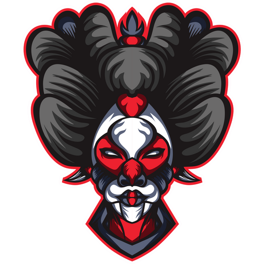 Geisha Head Mask Sticker - Various Decal