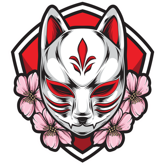 Kitsune Mask Sticker - Various Decal