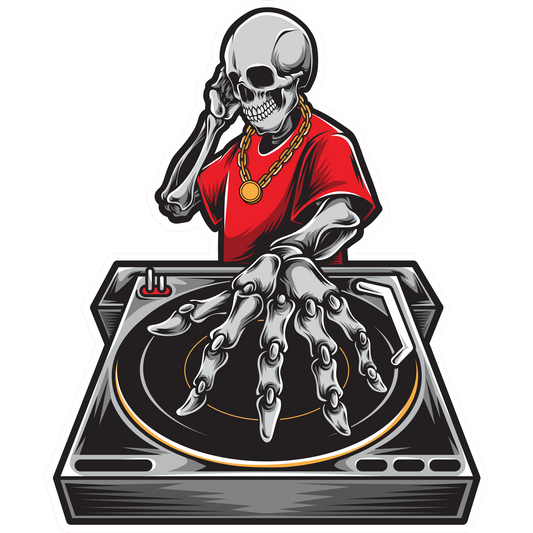 Skull DJ Sticker - Various Decal