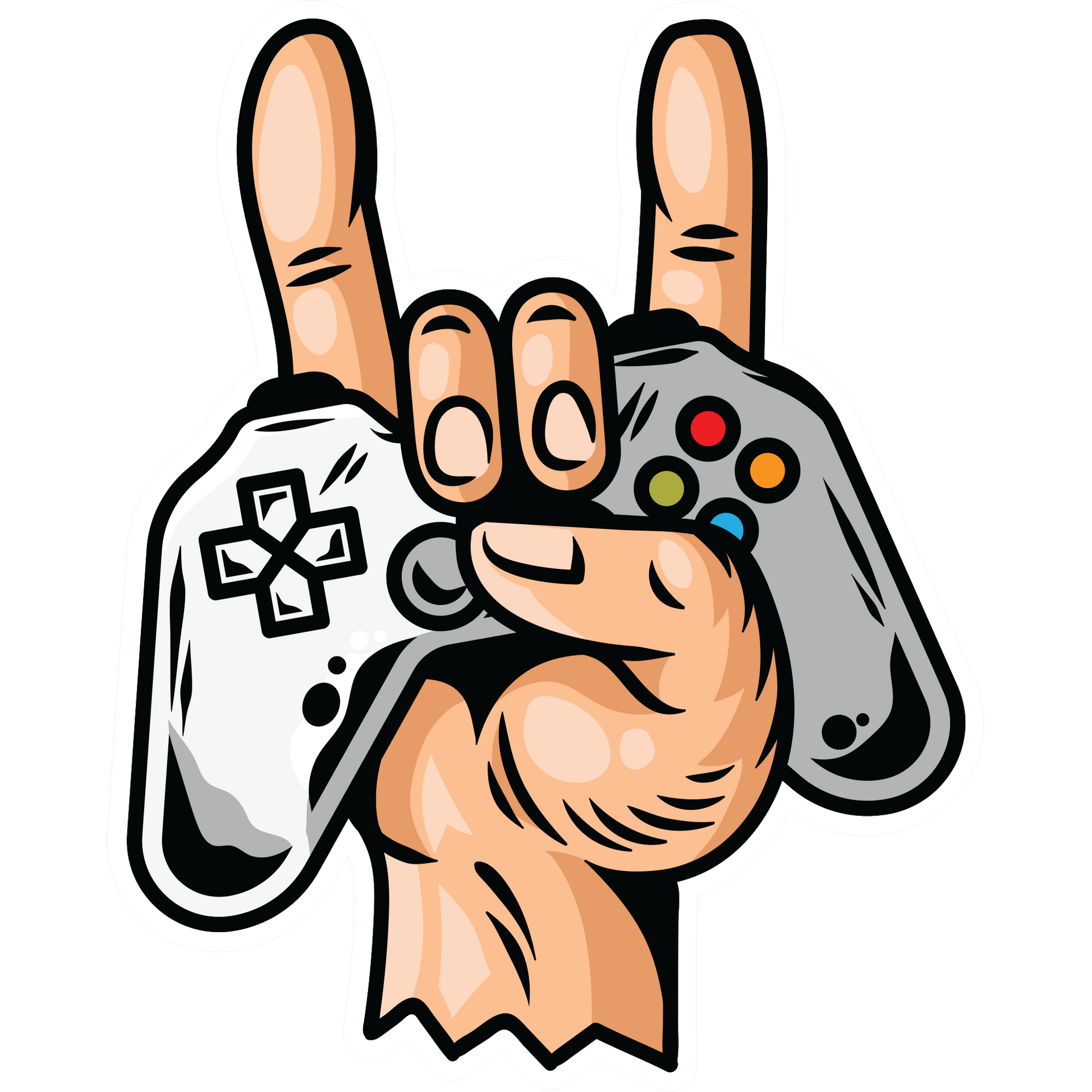 Gamer Hand Rock Sign Sticker - Various Decal
