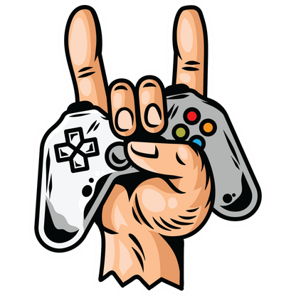Gamer Hand Rock Sign Sticker - Various Decal