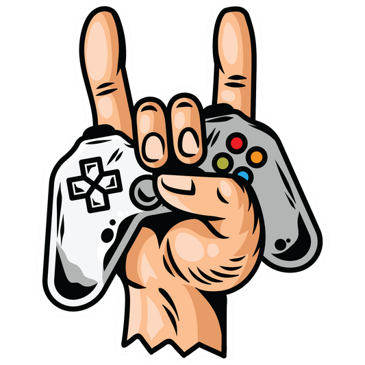 Gamer Hand Rock Sign Sticker - Various Decal