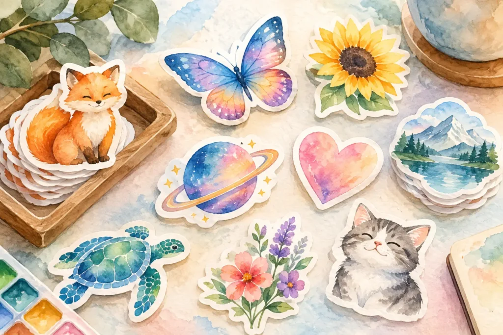 Stickers troquelados con forma especial que venden